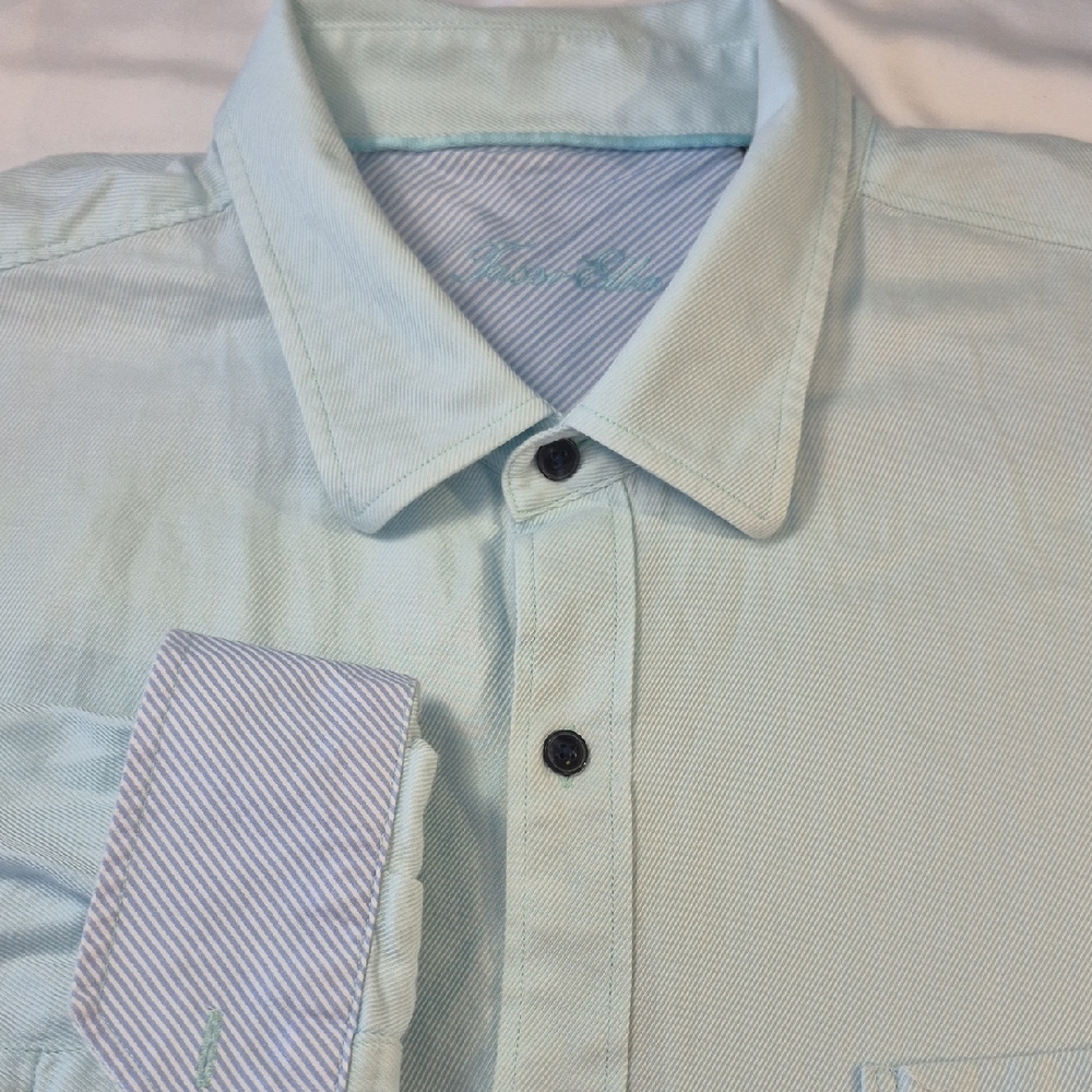 Tasso Elba Long Sleeve Button Down Light Mint Men's Dress Shirt XXL